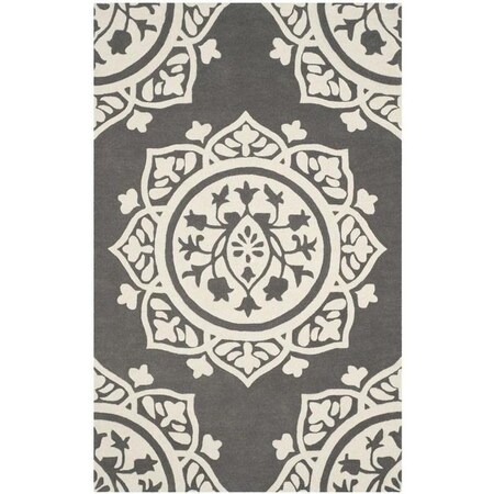 Safavieh 5 x 5 ft. Bella Hand Tufted Square Area Rug, Dark Grey and Ivory BEL136C-5SQ